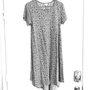 Grey and white swing dress